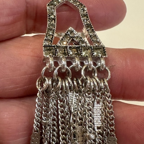 CHLOE & ISABEL 16 Strand Silver Tone Layered Necklace with Rhinestone Accents - Picture 6 of 10